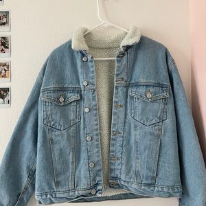Sherpa lined denim jacket